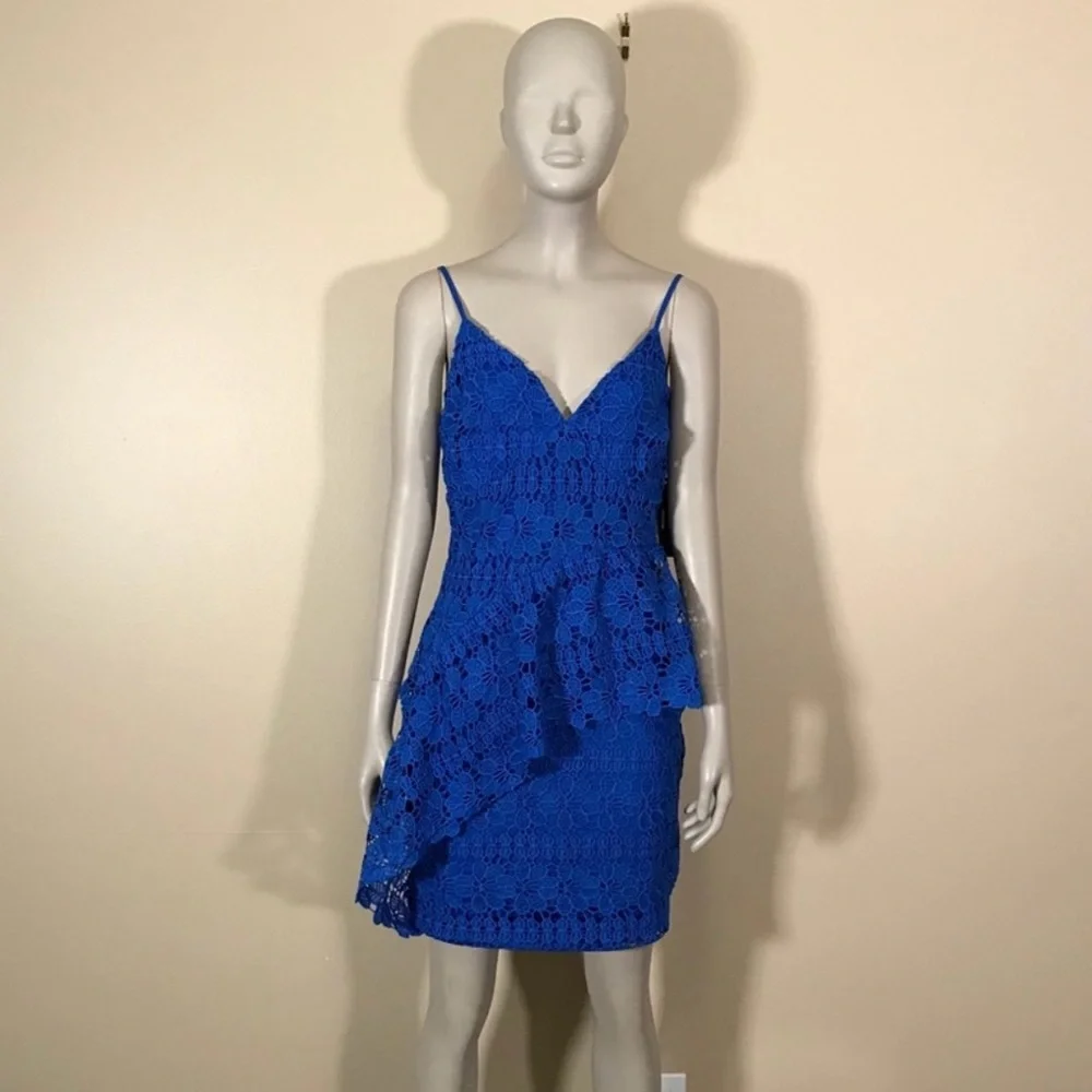 Lulus Blue Lace Ruffle Dress - Picture 5 of 5